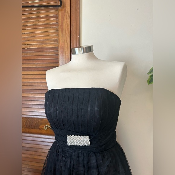 Unique Vintage Y2K Black Formal Mini Dress - Picture 5 of 6
